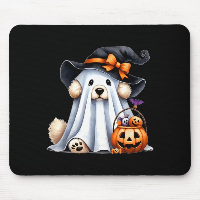 Halloween Ghost Dog Mouse Mat (Front)