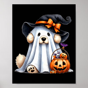 Halloween Ghost Dog Poster