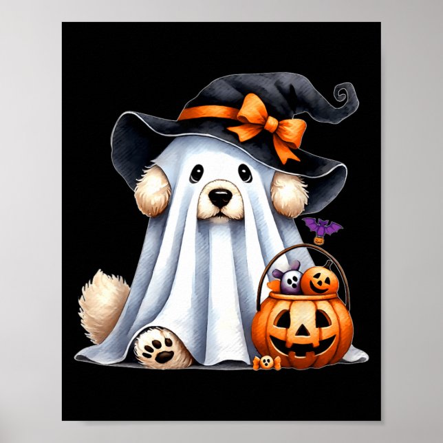 Halloween Ghost Dog Poster (Front)