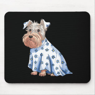 Halloween Ghost Dog With Flowers Funny Halloween Mouse Mat