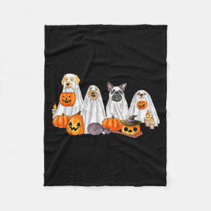 Halloween Ghost Dogs _ Halloween Cuteness Overload Fleece Blanket