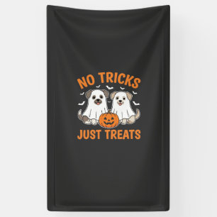 Halloween Ghost Dogs No Tricks Just Treats Design_ Banner