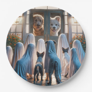 Halloween Ghost Dogs  Paper Plate