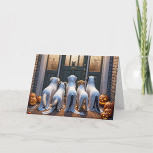 Halloween Ghost Dogs Trick-or-Treating Card