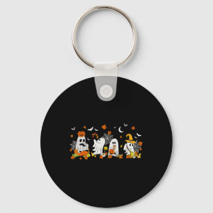 Halloween Ghost Drinking Coffee Fall Ghost Book Re Key Ring