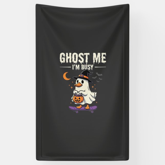 Halloween Ghost Duck Skateboard Design_1 Banner (Vertical)