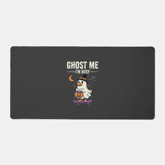 Halloween Ghost Duck Skateboard Design_1 Desk Mat (Front)