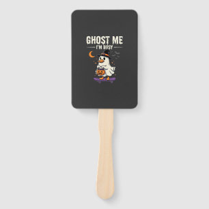 Halloween Ghost Duck Skateboard Design_1 Hand Fan
