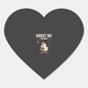 Halloween Ghost Duck Skateboard Design_1 Heart Sticker