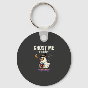 Halloween Ghost Duck Skateboard Design_1 Key Ring
