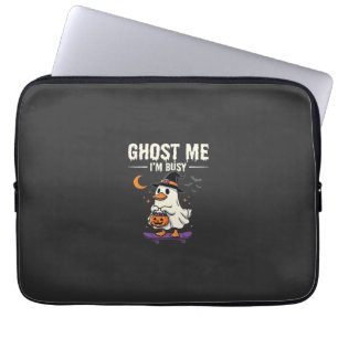 Halloween Ghost Duck Skateboard Design_1 Laptop Sleeve