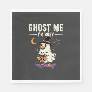 Halloween Ghost Duck Skateboard Design_1 Napkin