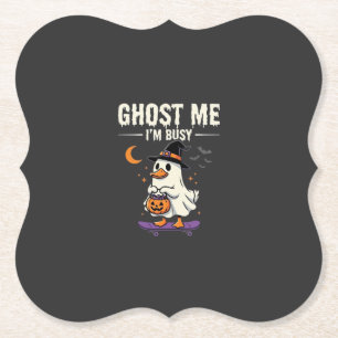 Halloween Ghost Duck Skateboard Design_1 Paper Coaster