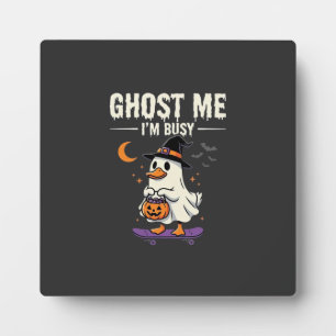 Halloween Ghost Duck Skateboard Design_1 Plaque