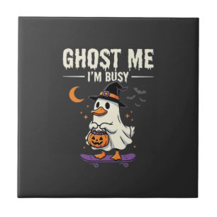 Halloween Ghost Duck Skateboard Design_1 Tile