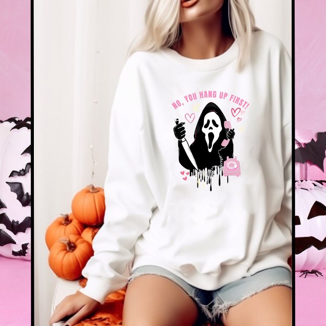 Halloween Ghost Face Funny Womens Sweatshirt (Creator Uploaded)
