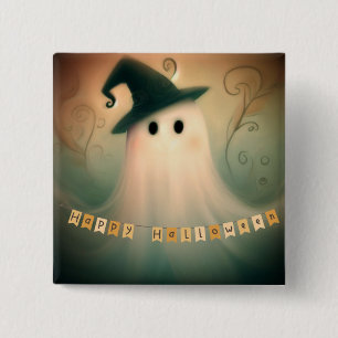 Halloween/Ghost/Fall/Whimsical Ornament 15 Cm Square Badge