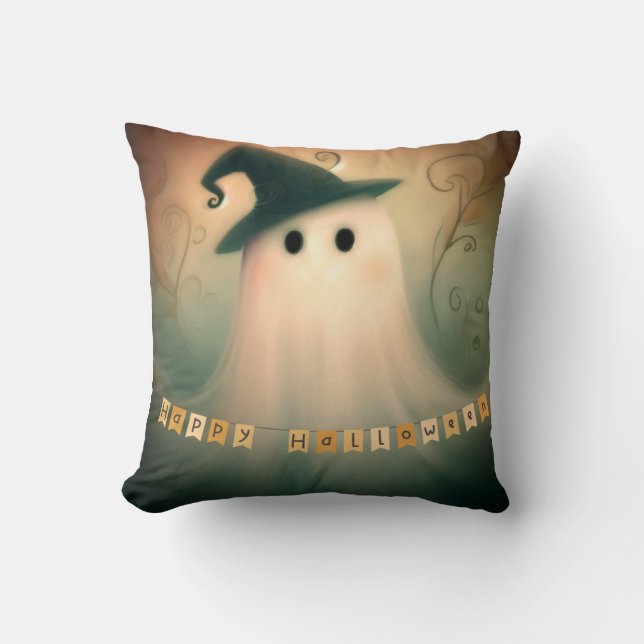Halloween/Ghost/Fall/Whimsical Ornament Cushion (Front)