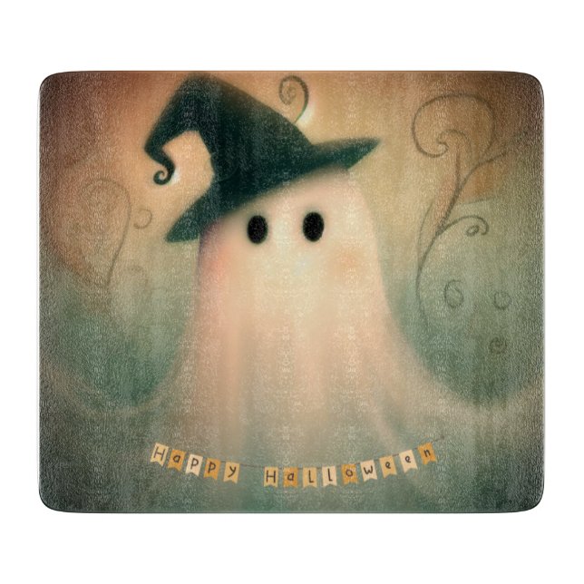 Halloween/Ghost/Fall/Whimsical Ornament Cutting Board (Front)