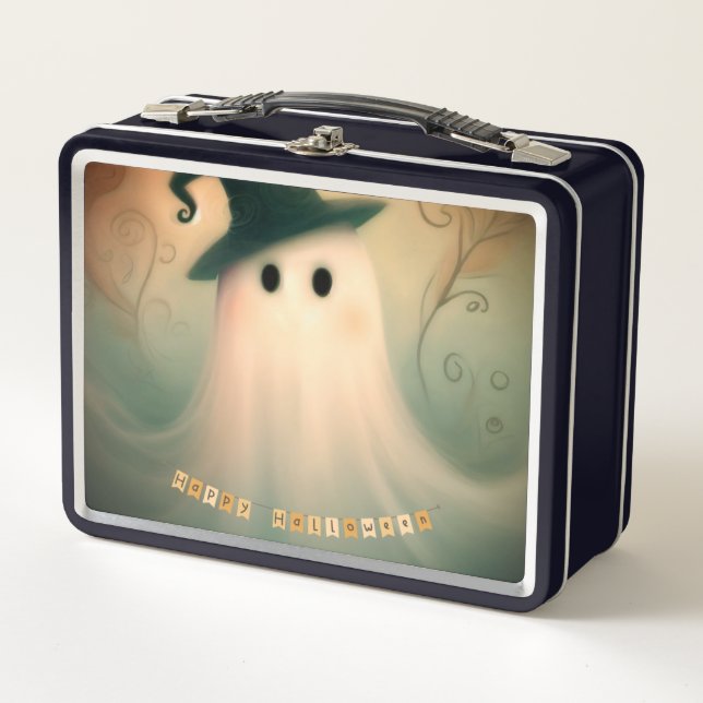 Halloween/Ghost/Fall/Whimsical Ornament Metal Lunch Box (Front)