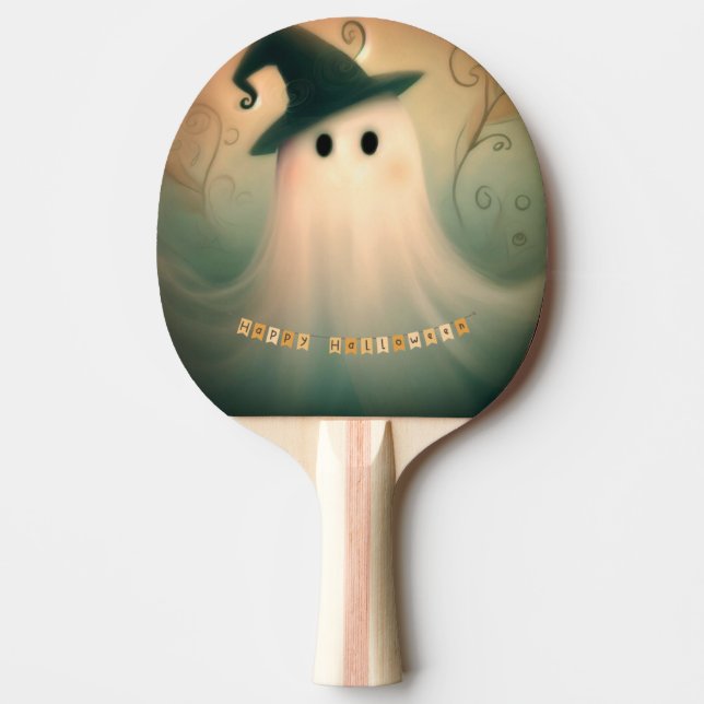 Halloween/Ghost/Fall/Whimsical Ornament Ping Pong Paddle (Front)