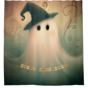 Halloween/Ghost/Fall/Whimsical Ornament Shower Curtain