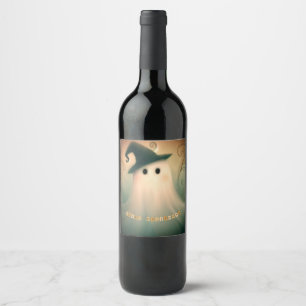 Halloween/Ghost/Fall/Whimsical Ornament Wine Label