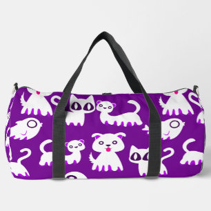 halloween ghost ferret dog purple  duffle bag
