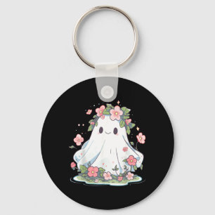 Halloween Ghost Flower Women Girls Halloween Key Ring