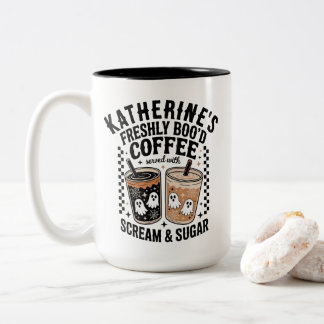 Halloween Ghost Freshly Boo'd Coffee Custom Two-Tone Coffee Mug