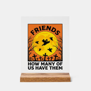 Halloween Ghost Friends Funny Vintage Horror_1 Acrylic Sign