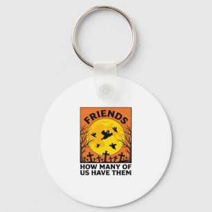 Halloween Ghost Friends Funny Vintage Horror_1 Key Ring
