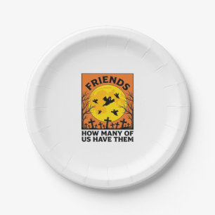 Halloween Ghost Friends Funny Vintage Horror_1 Paper Plate
