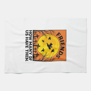 Halloween Ghost Friends Funny Vintage Horror_1 Tea Towel