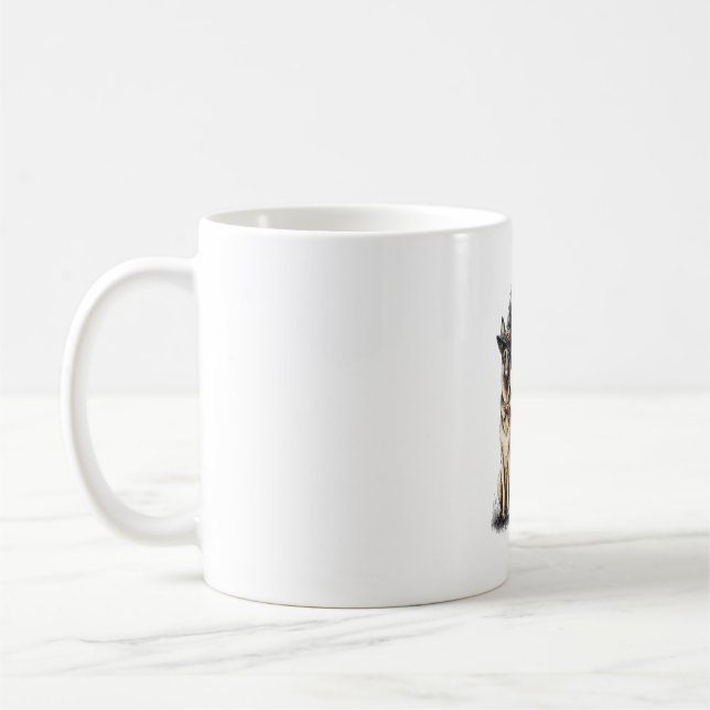 Halloween Ghost German Shepherd Dog Coffee Mug (Left)