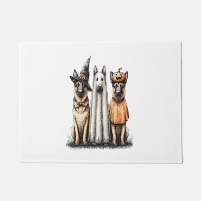 Halloween Ghost German Shepherd Dog Doormat (Front)