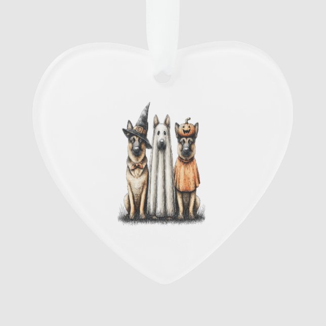 Halloween Ghost German Shepherd Dog Ornament (Front)