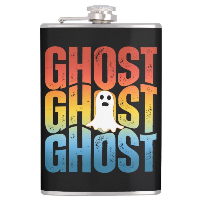 HALLOWEEN GHOST GHOST GHOST HIP FLASK (Front)