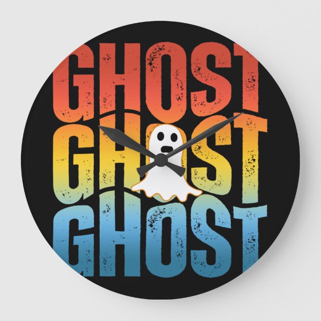 HALLOWEEN GHOST GHOST GHOST LARGE CLOCK (Front)