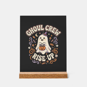 Halloween Ghost Ghoul Squad Acrylic Sign