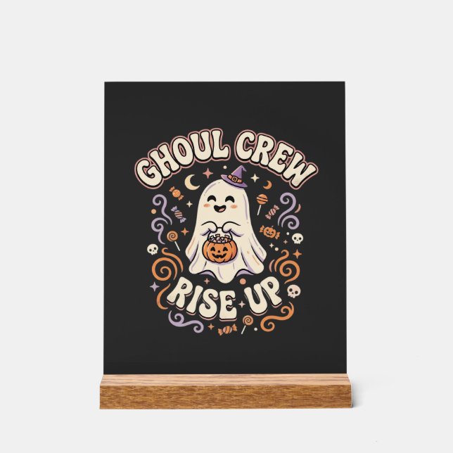 Halloween Ghost Ghoul Squad Acrylic Sign (Front)