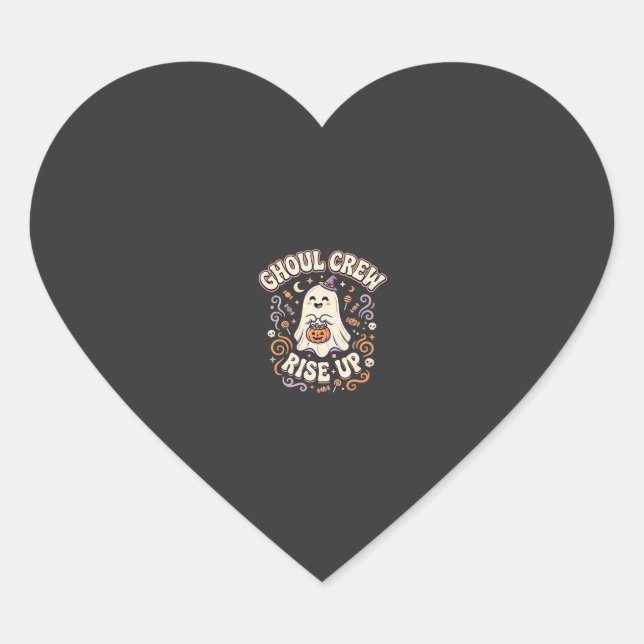 Halloween Ghost Ghoul Squad Heart Sticker (Front)