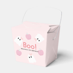 Halloween Ghost Girl & Pumpkin Cute Pink Favour Box