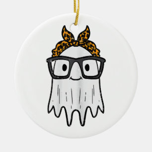 Halloween Ghost Glasses Cute Ceramic Tree Decoration