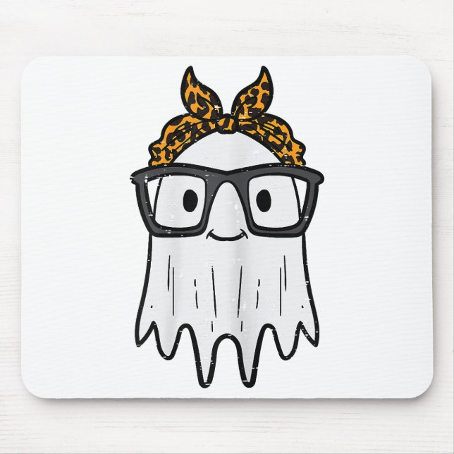 Halloween Ghost Glasses Cute Mouse Mat (Front)