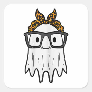Halloween Ghost Glasses Cute Square Sticker