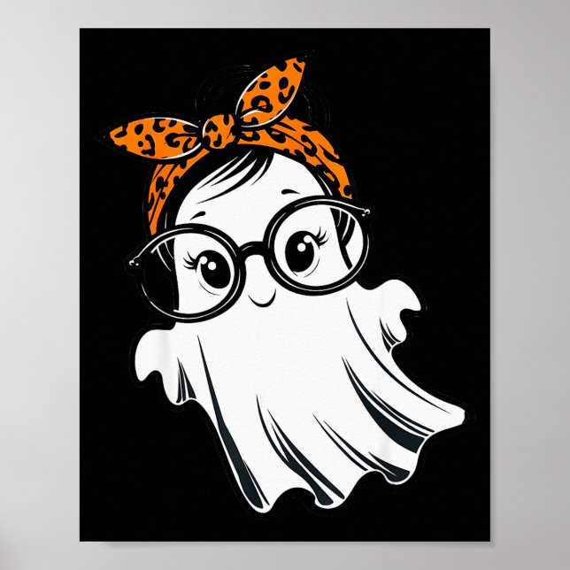 Halloween Ghost Gles Girl Ghost Costume Eyegl Wome Poster (Front)