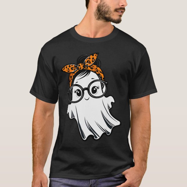 Halloween Ghost Gles Girl Ghost Costume Eyegl Wome T-Shirt (Front)