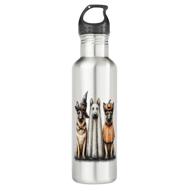Halloween Ghost Golden Retriever Dog 710 Ml Water Bottle (Front)