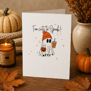 Halloween Ghost Greeting Card,Too Cute to Spook Card